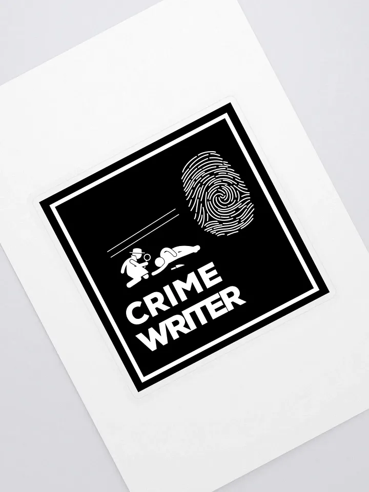 Crime Writer Sticker in black and white product image (1)