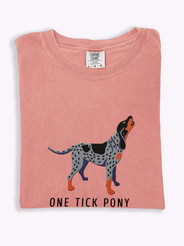 One Tick Pony T-Shirt(Embroidered) of a Bluetick Coonhound product image (1)