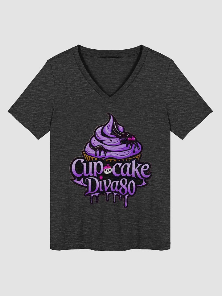 CupcakeDiva80 logo Vneck tee product image (3)