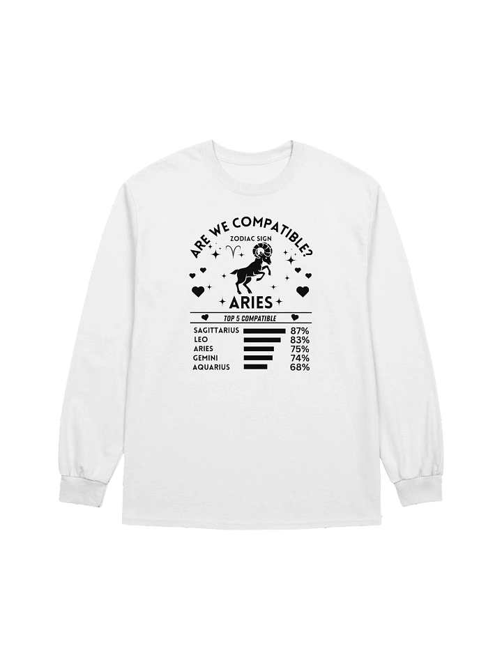 Aries Zodiac Sign Romantic Compatibility - Gildan Ultra Cotton Unisex Long Sleeve T-Shirt - Light Colors product image (2)