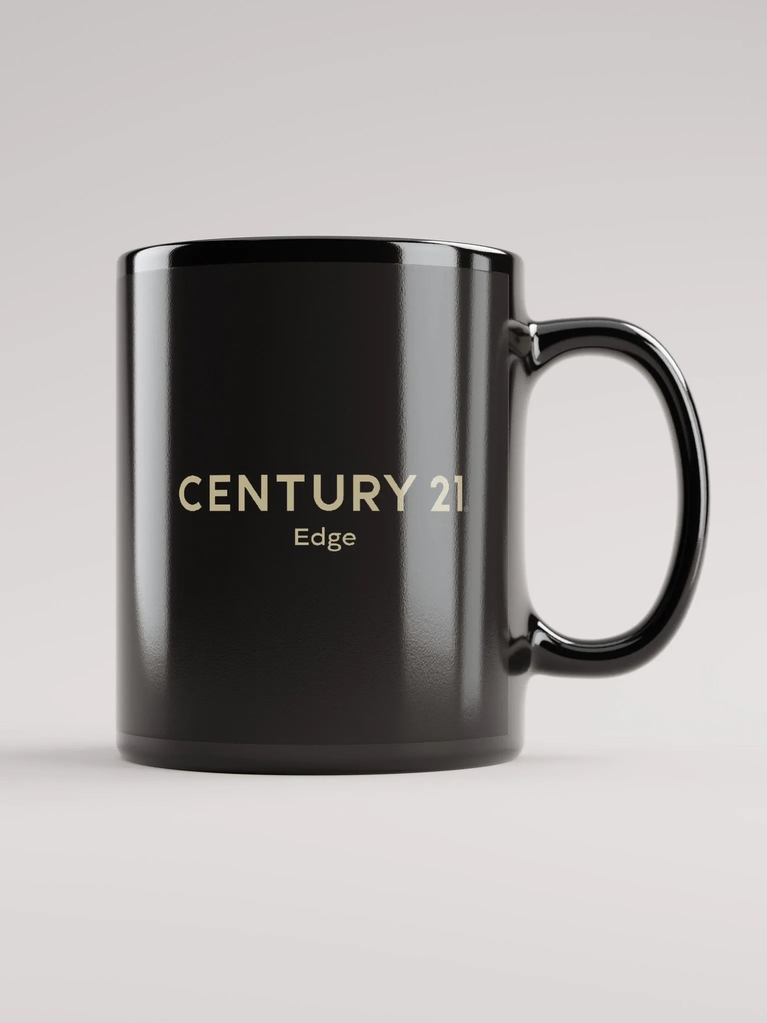Black Glossy Mug with Wordmark in Gold product image (1)
