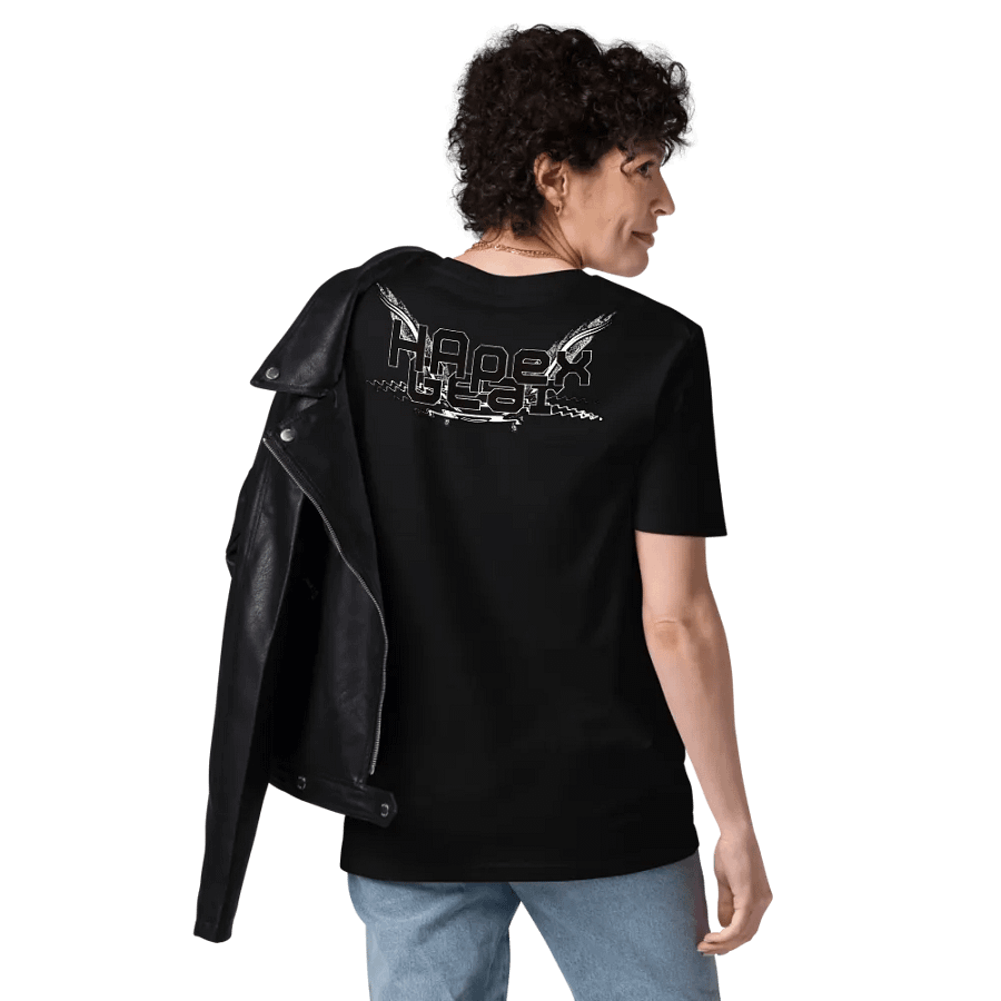 Organic Cotton T-Shirt - Embroidered - Black HApex Gear White Logo product image (10)