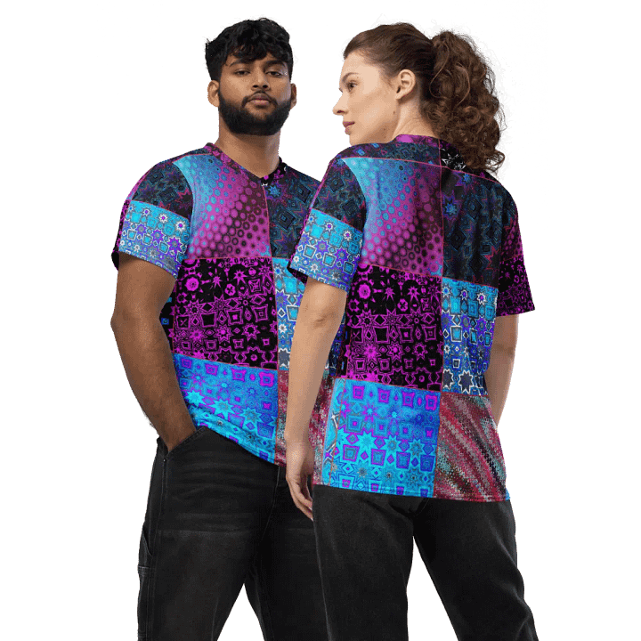 Patchwork Celebration Unisex V Neck Sports Jersey product image (1)