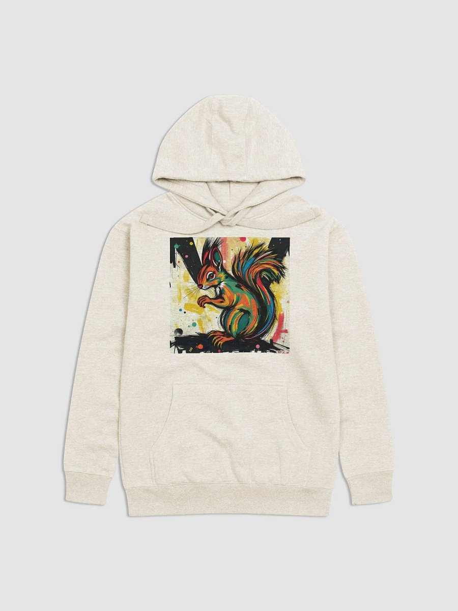 Wacky colors and splattered squirrel, Cozy Cotton Haven Hoodie product image (1)