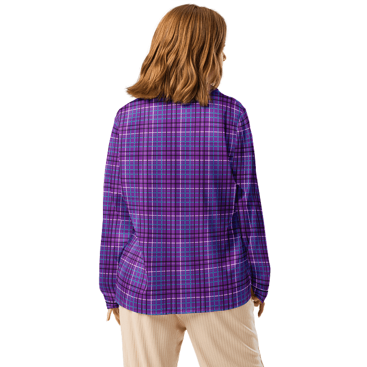 Purple Plaid Long Sleeve Pajama Shirt product image (2)