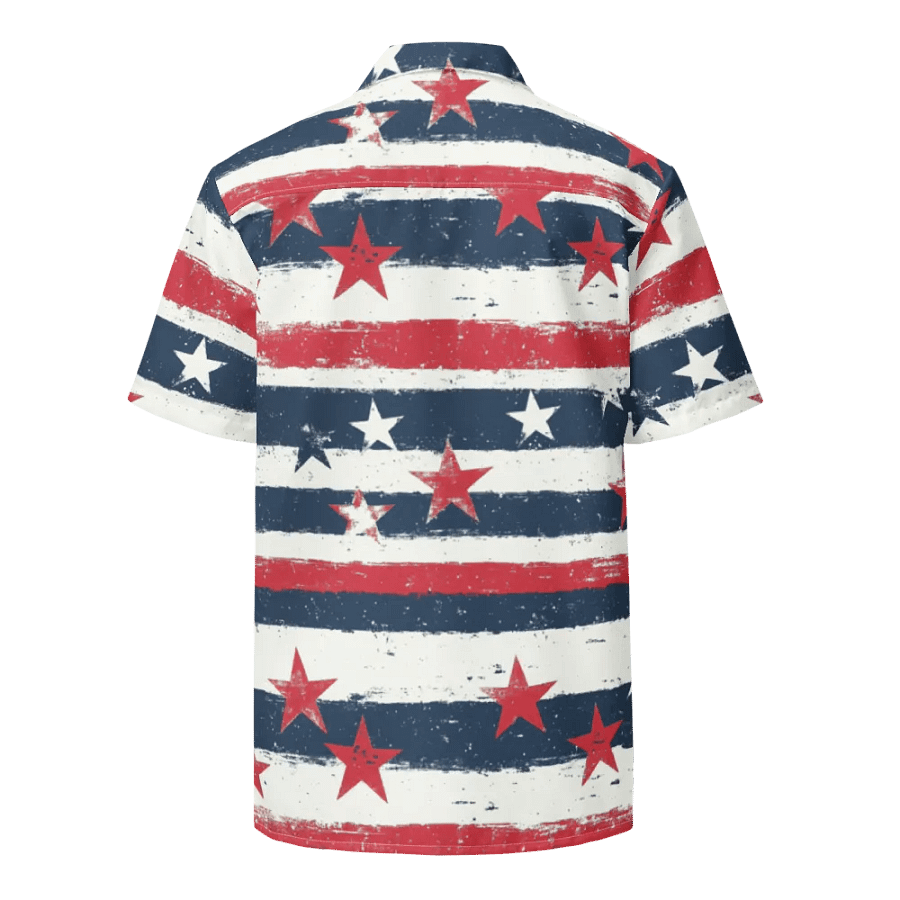 Geaux 31 - Vintage Stars & Stripes Pattern Hawaiian Style Shirt product image (8)