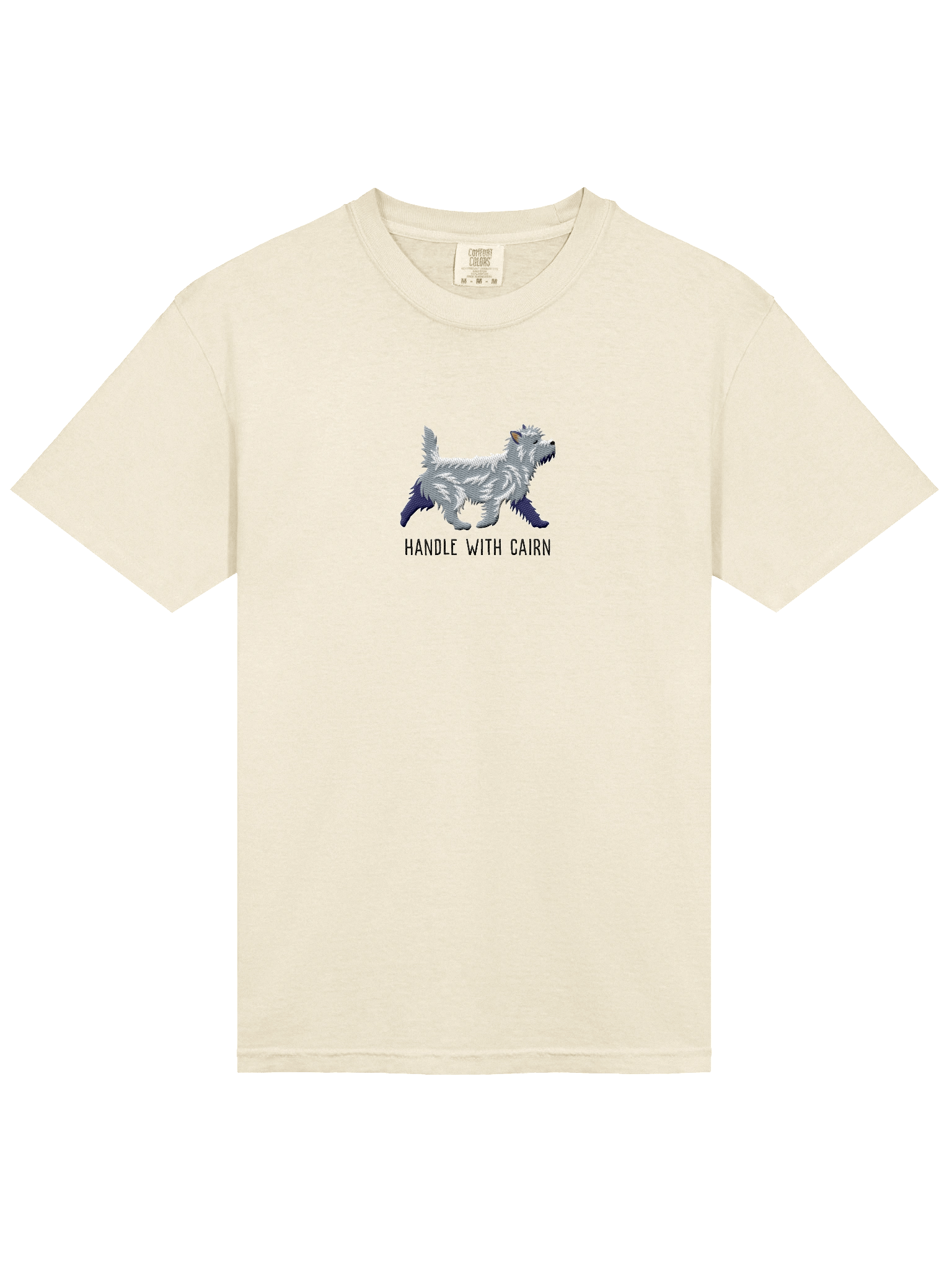 Handle with Cairn T-Shirt(Embroidered) of a Cairn Terrier(Blue) product image (43)