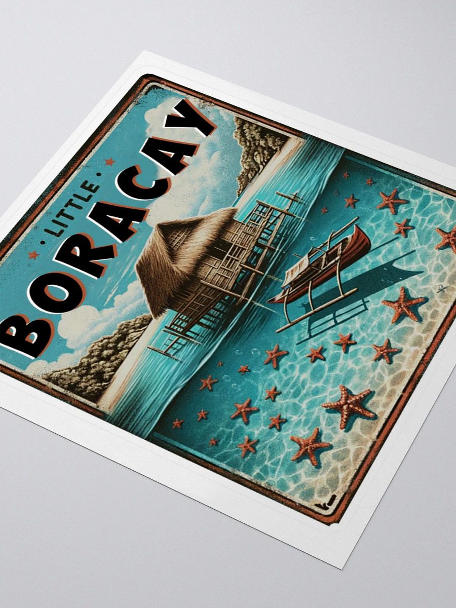 Little Boracay Sticker, Floating Cottage Balsa and Filipino Boat Bangka with Starfish, Calatagan Batangas product image (8)