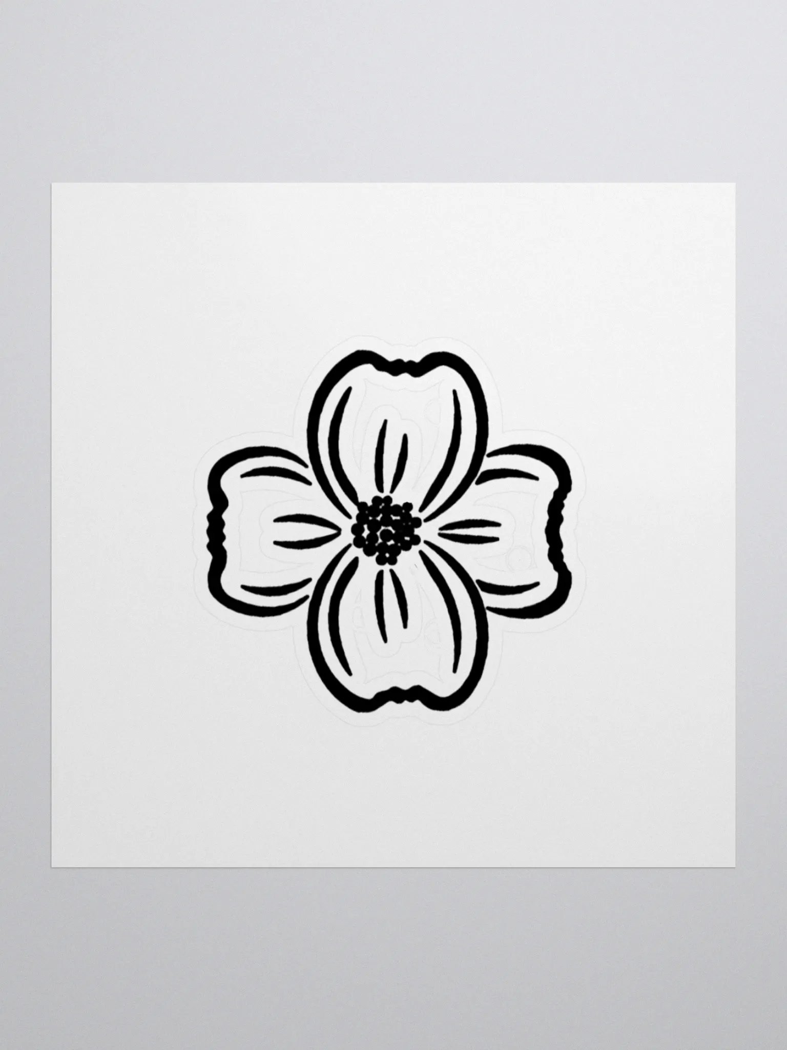 Dogwood black sticker product image (1)