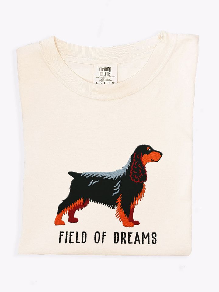 Field of Dreams T-Shirt(Embroidered) of a Field Spaniel(Black & Tan) product image (1)