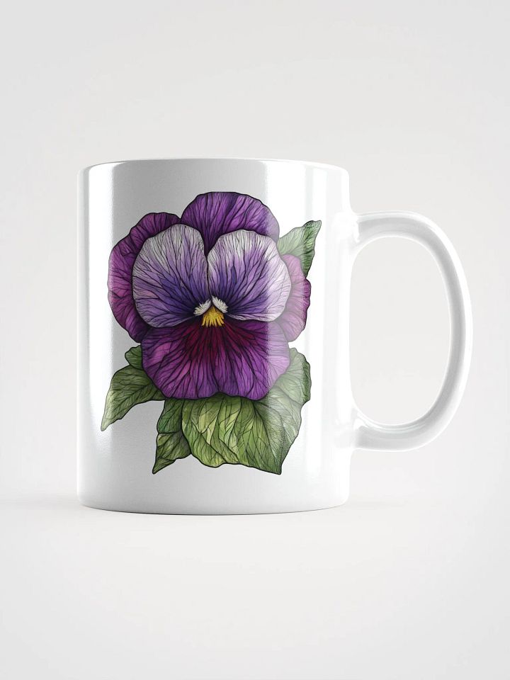 Stained Glass Pansy White Glossy Mug product image (1)