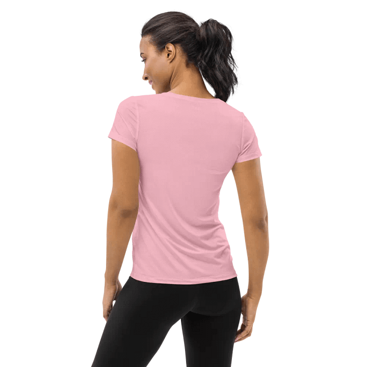 Plain Color Pink Athletic T-Shirt product image (2)