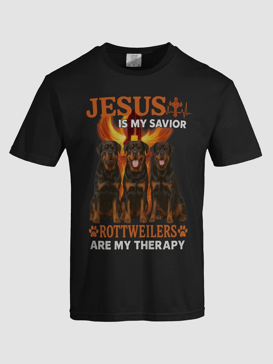 Jesus is my savior Rottweilers are my therapy Tee product image (7)