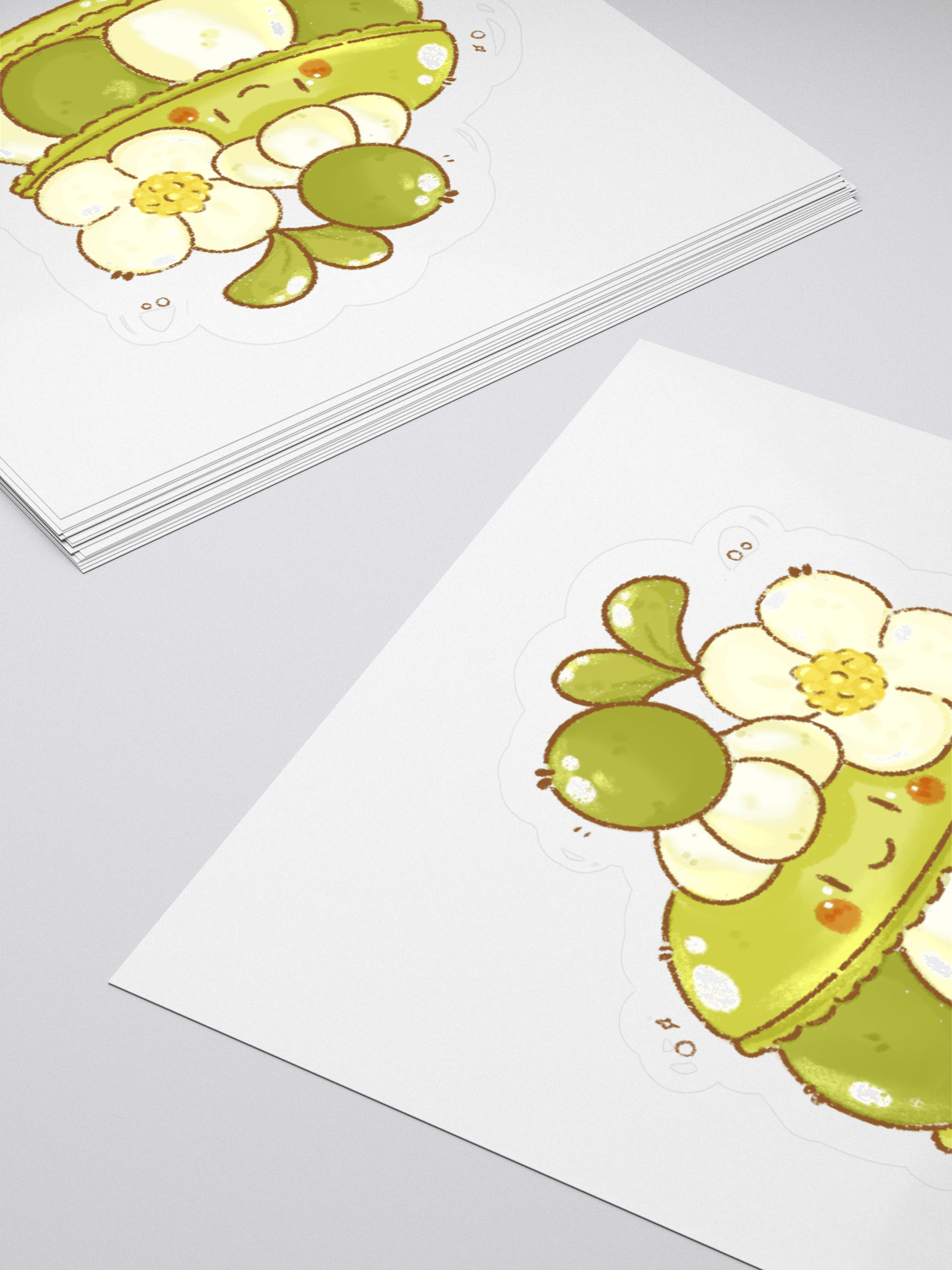 Sweet & Silly – Green Macaron Kiss-Cut Sticker product image (15)
