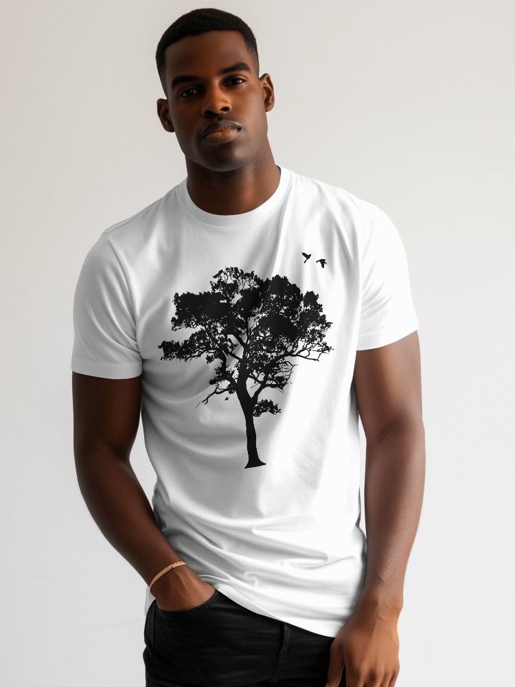 Black Tree and Birds Comfort Tee product image (3)