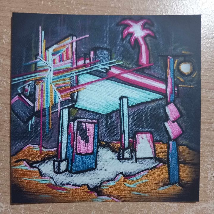 Cyberpunk Bus Stop Embroidery Print product image (2)