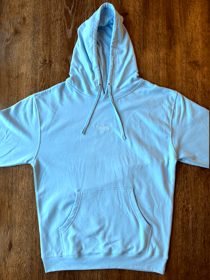 Nice. Athletics Embroidered Hoodie (Blue Aqua/White) product image (1)