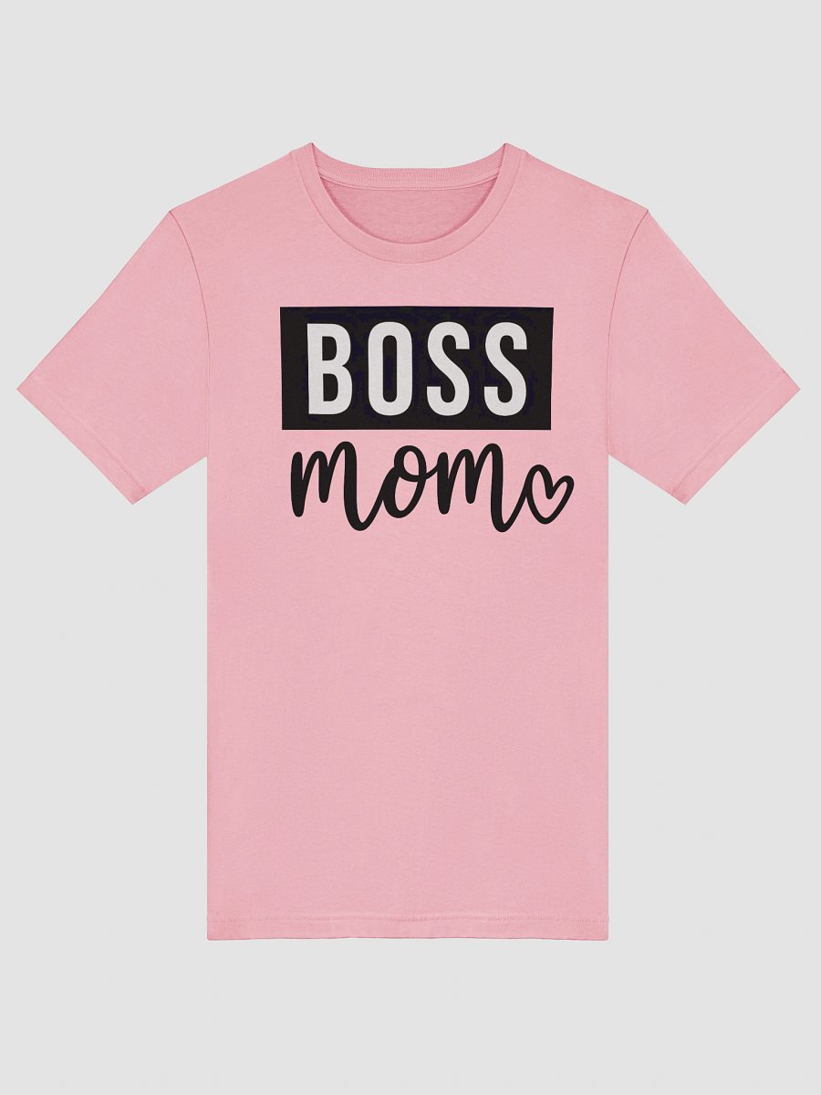 Boss Mom T-Shirt – Bold Monochrome Design with Heart Accent for Confident Moms product image (5)