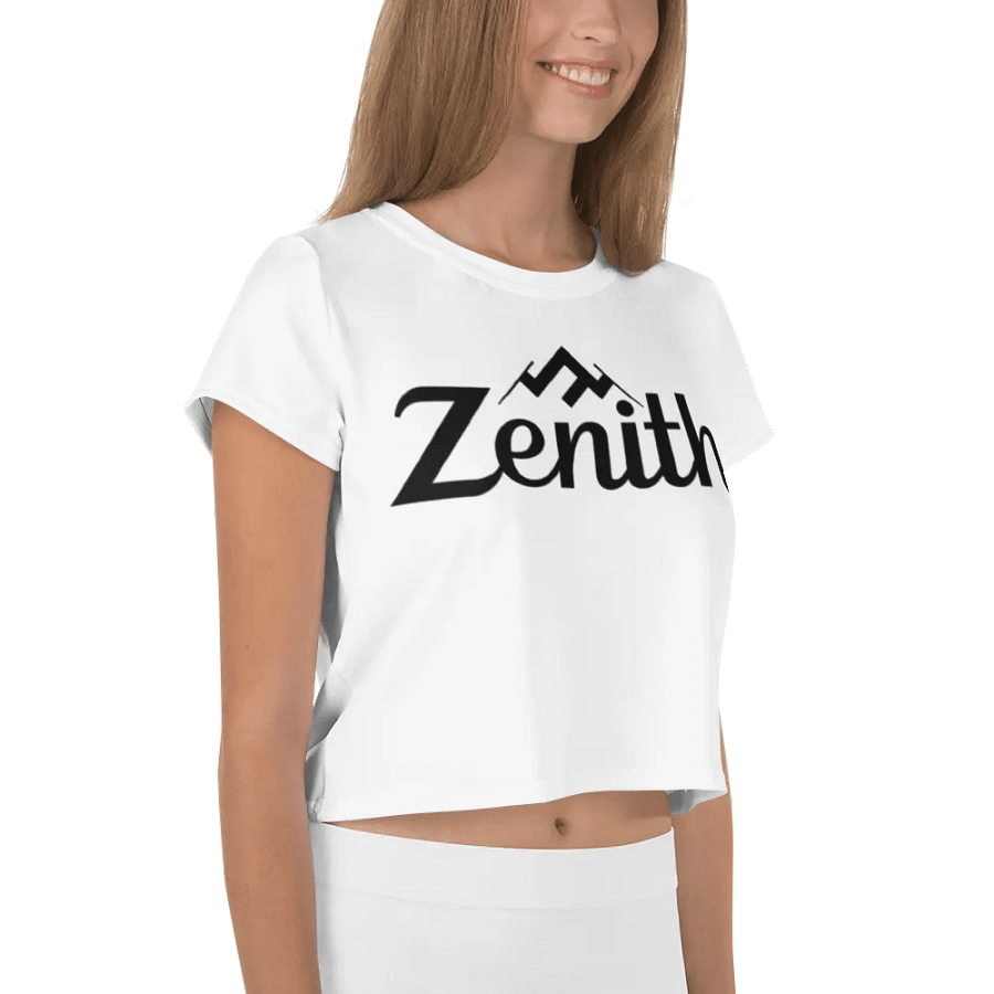 Zenith Women's Crop Tee - White, Mountain Peak Design product image (10)