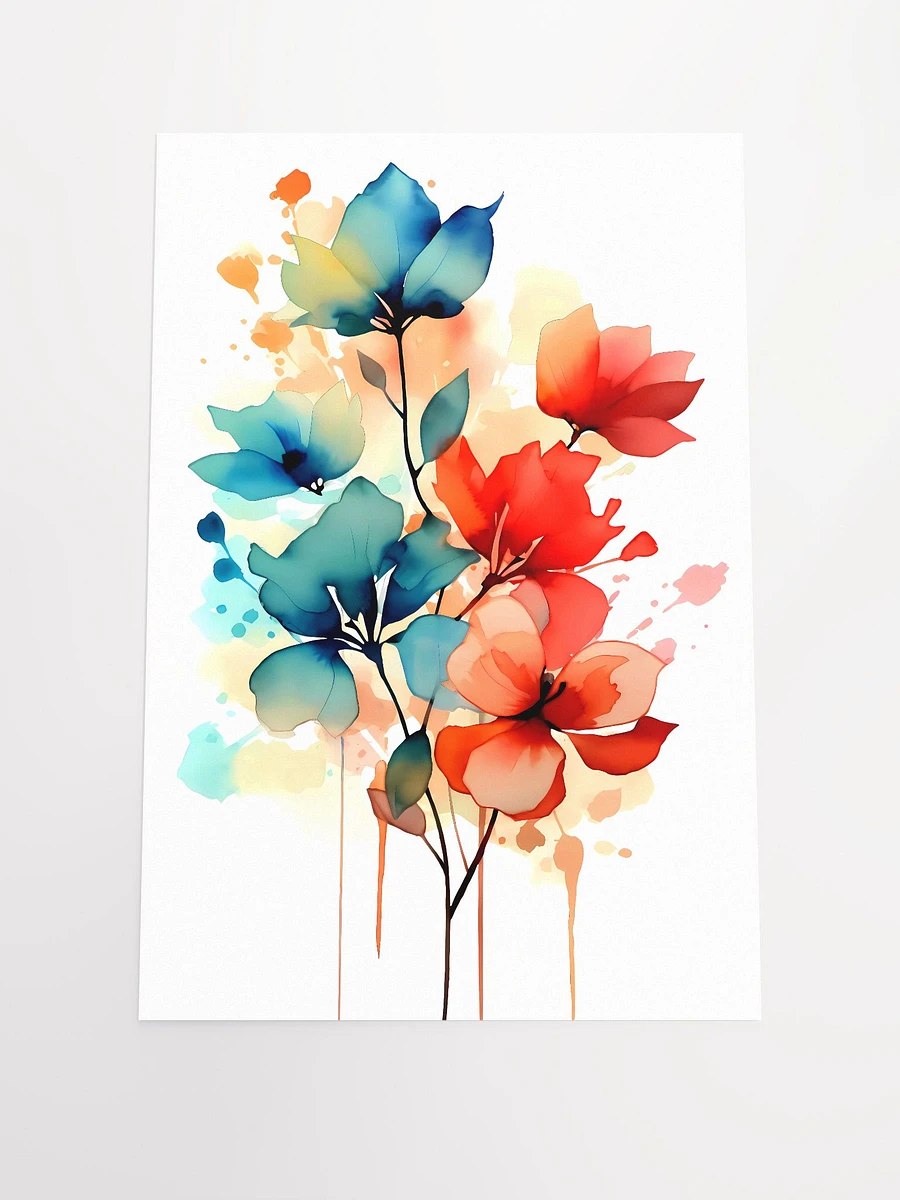 Spectrum of Elegance: Vivid Watercolor Floral Display Matte Poster product image (3)