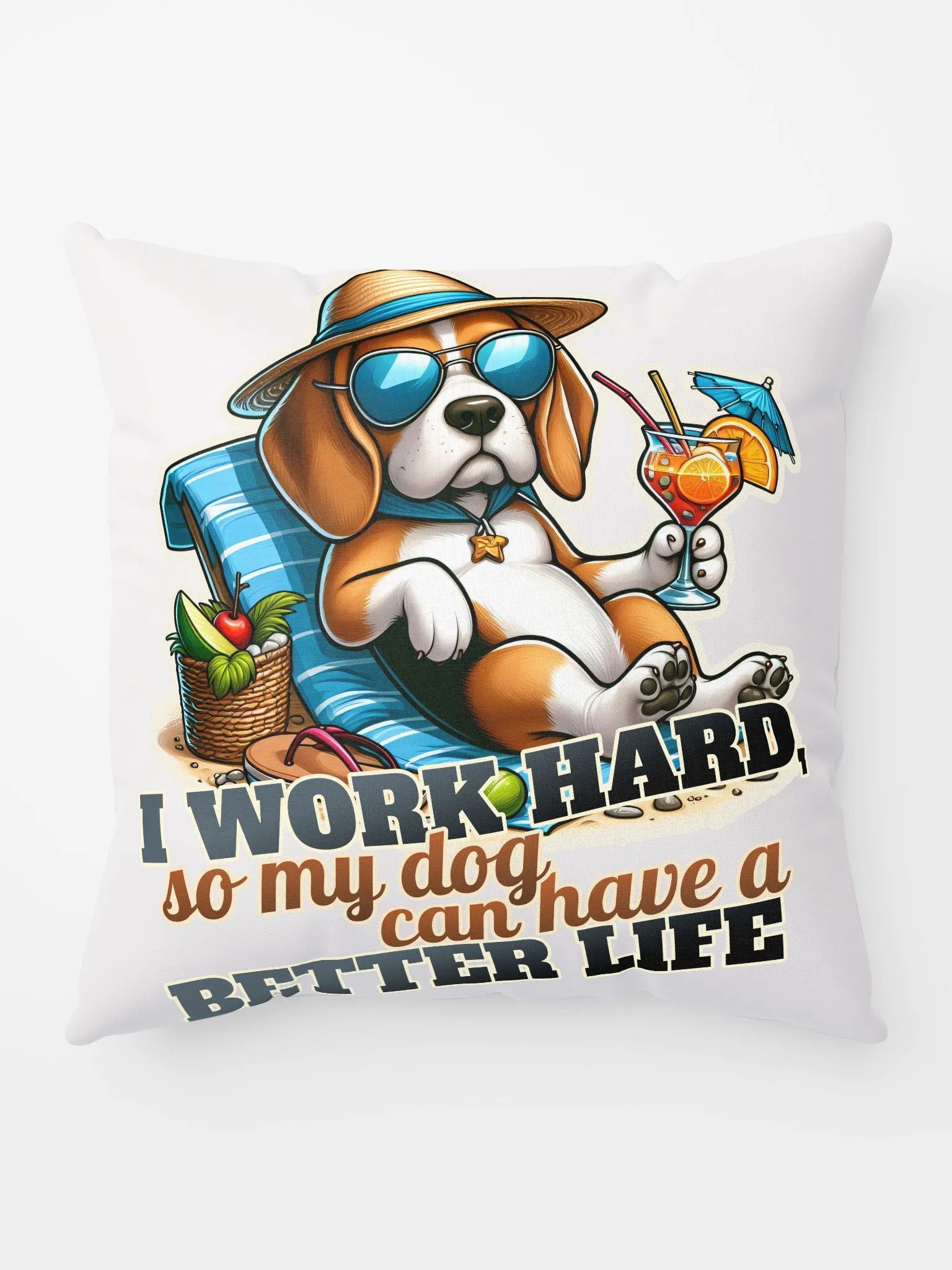 Work Hard - Beagle Beach - Pillow product image (5)