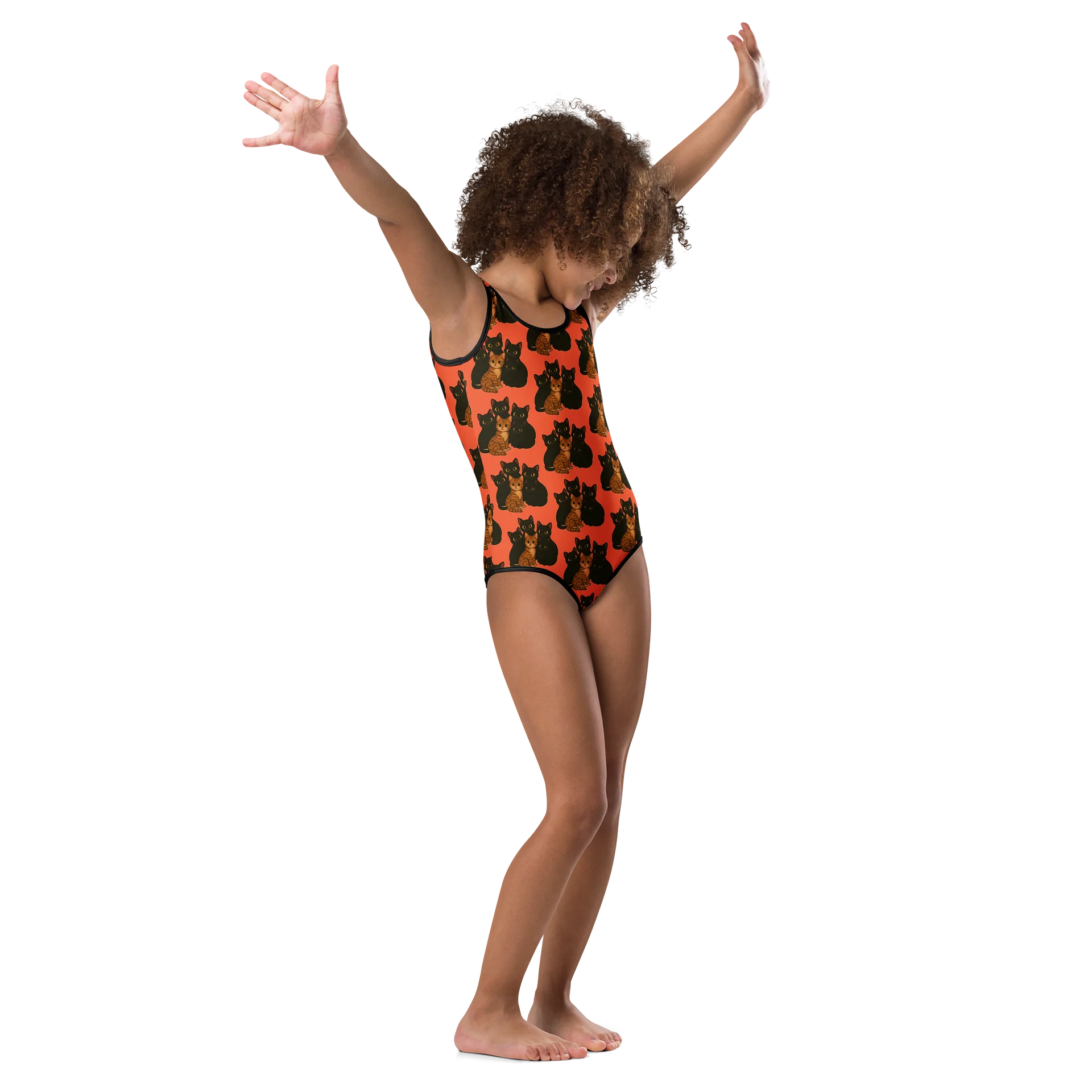 Orange Kitty Kids Swimsuit product image (1)