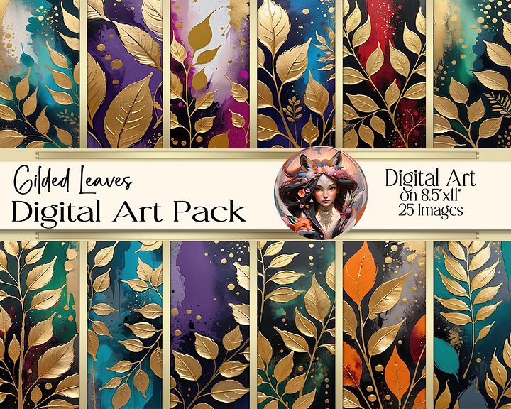 Gilded Leaves Digital Art Collection product image (1)