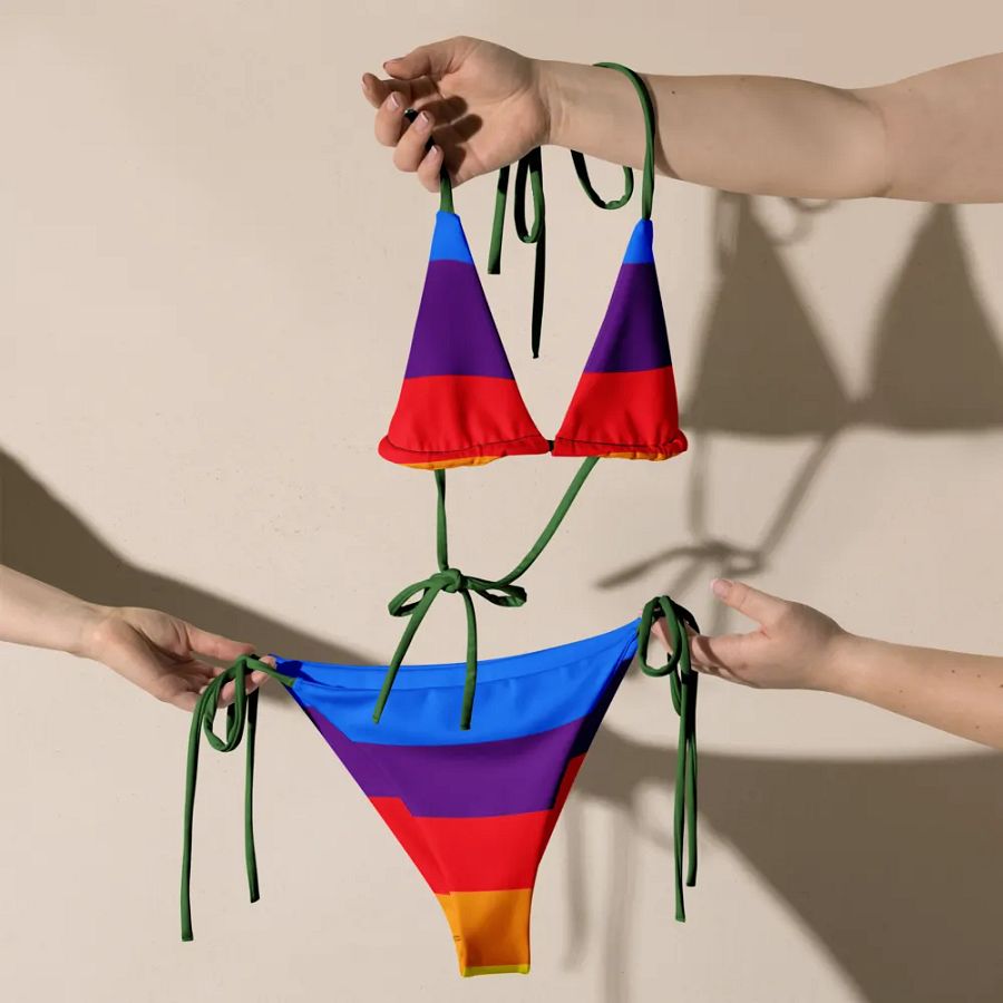 All-Over Print String Bikini - Rainbow product image (9)