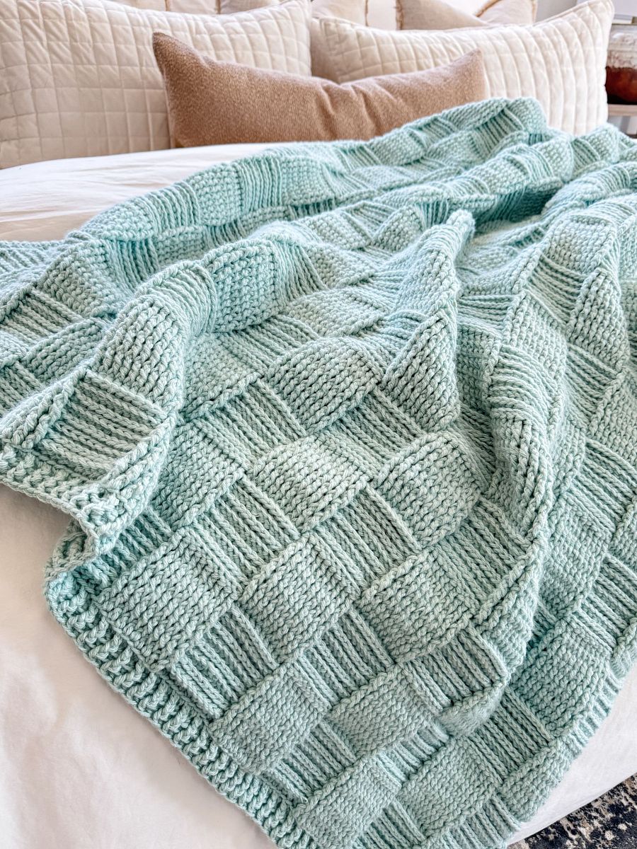 Seabreeze Basket Weave Blanket Crochet Pattern product image (5)