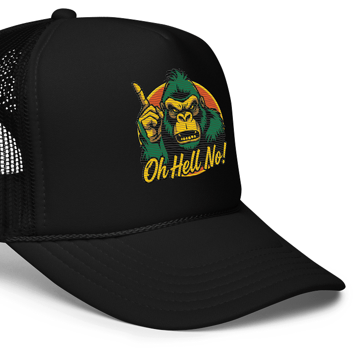 Oh Hell No Funny Green Color Design Trucker Hat product image (2)