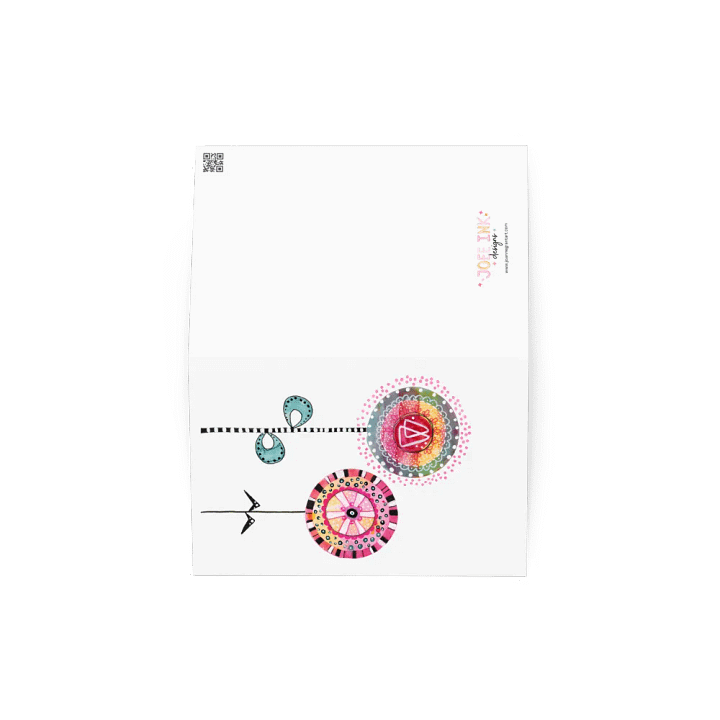 Whimsical Watercolor and Ink Flower Greeting Card product image (2)