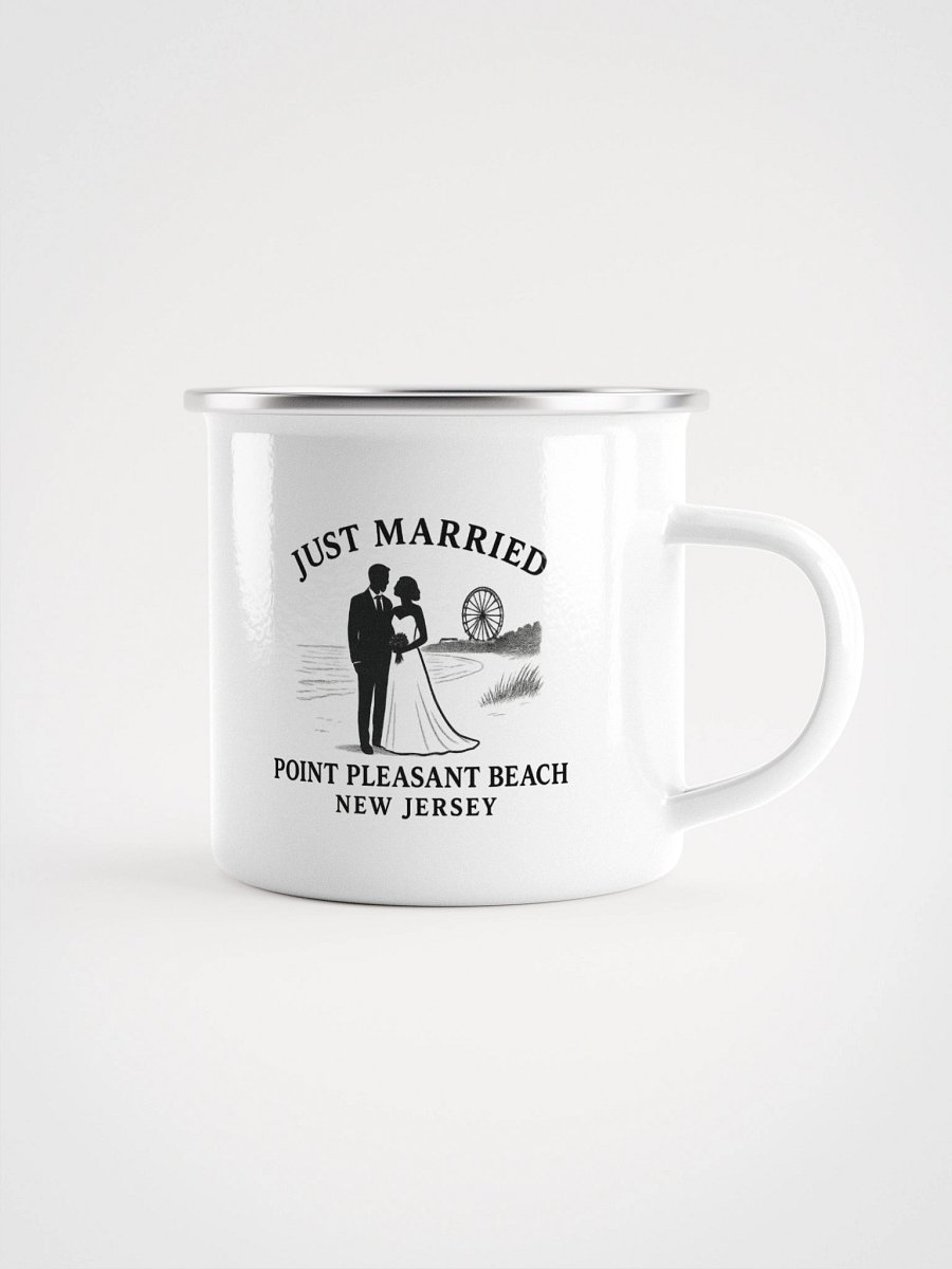 Point Pleasant Beach NJ "Just Married" Enamel Wedding Mug product image (1)