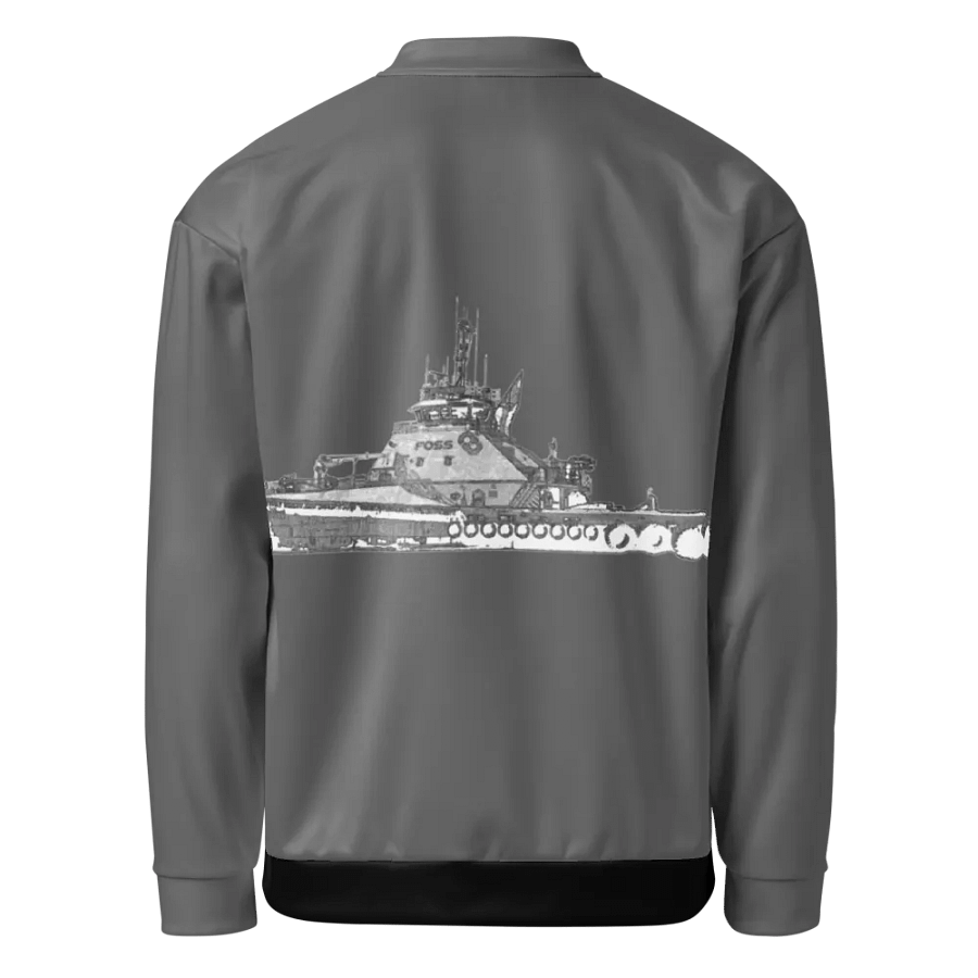 Foss Tugboat Sketch Gray Bomber Jacket product image (3)