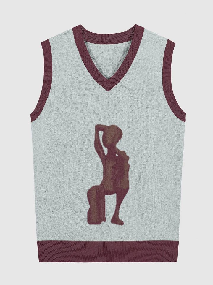 Dynamic Silhouette Knit V-Neck Vest product image (1)