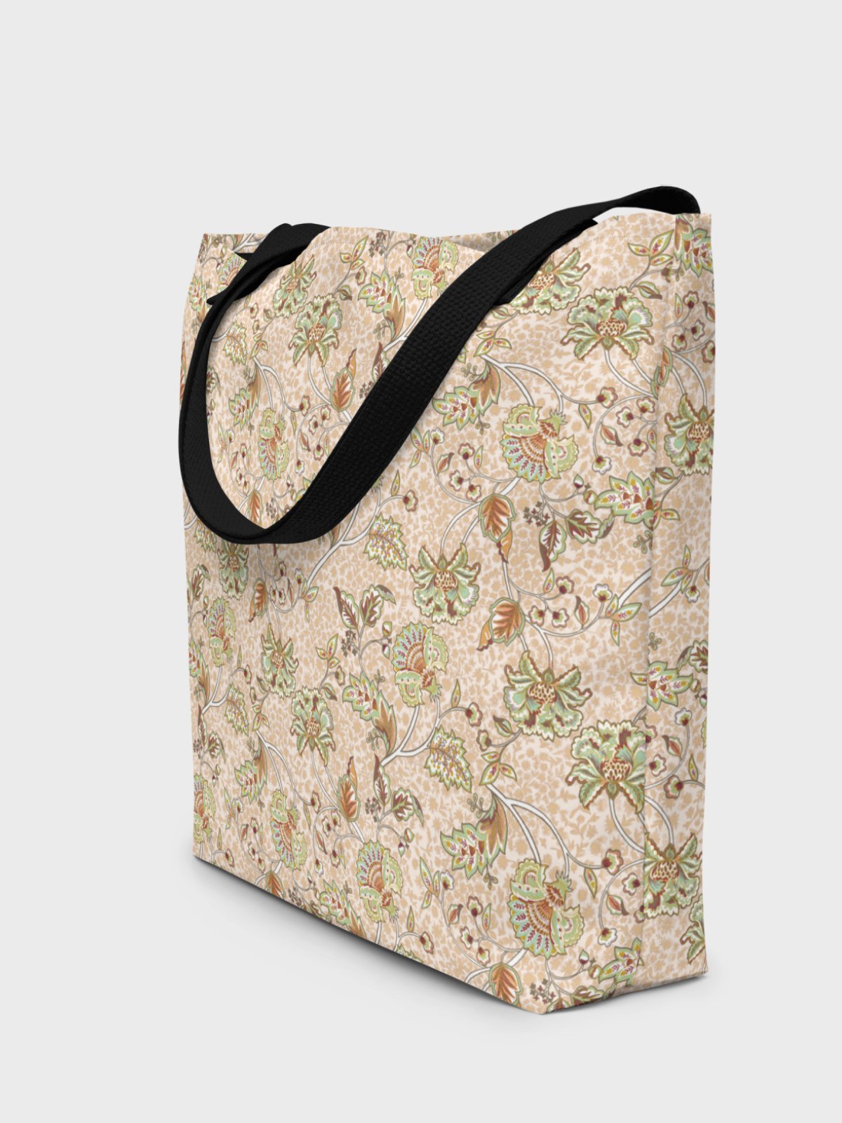 Large Tote Bag "Elegant Neutral Beige Chintz" product image (1)