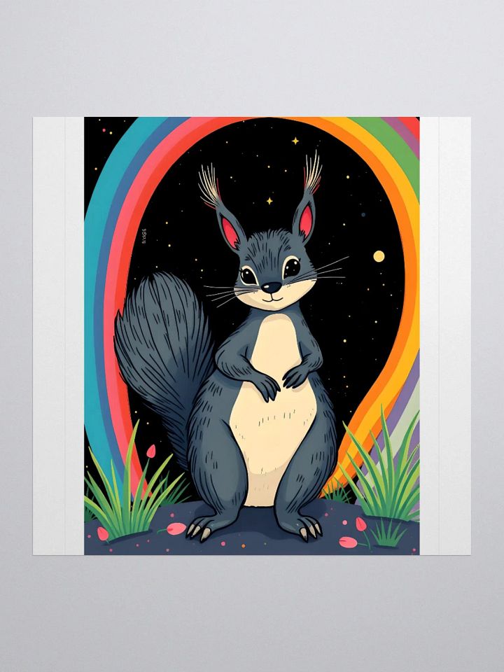 Starry Night Squirrel Kiss Cut Stickers product image (3)