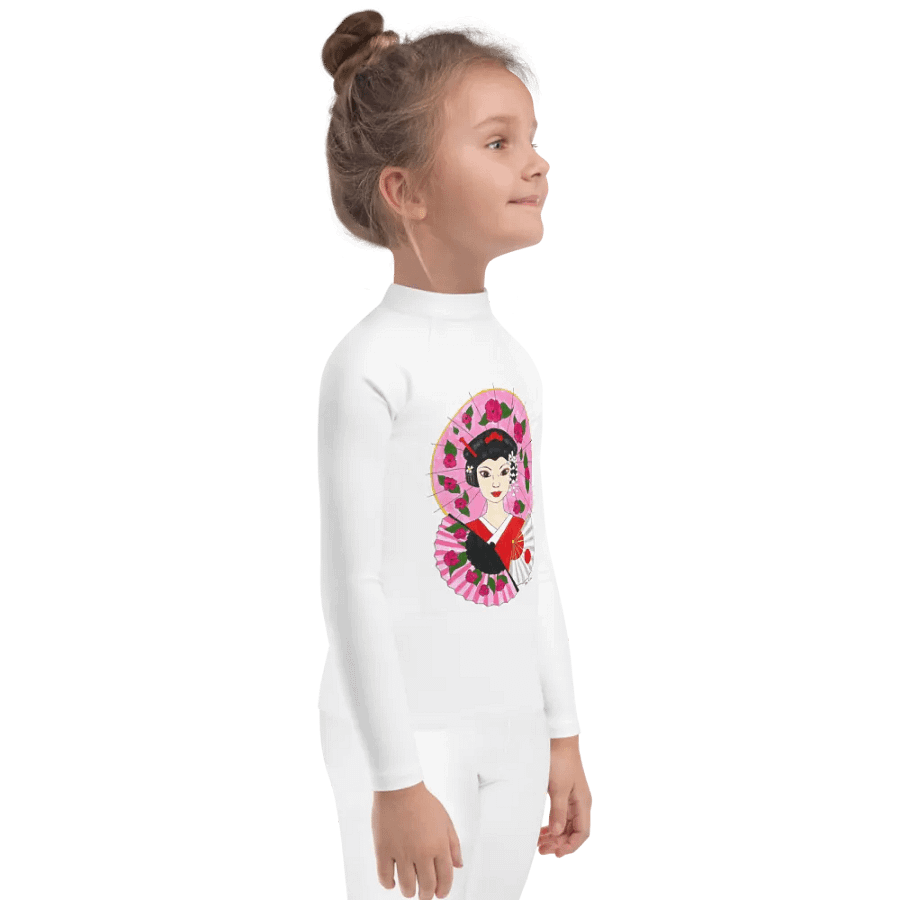 Japanese Geisha (art by Dina R.) acrylic painting - Kids Rash Guard product image (4)