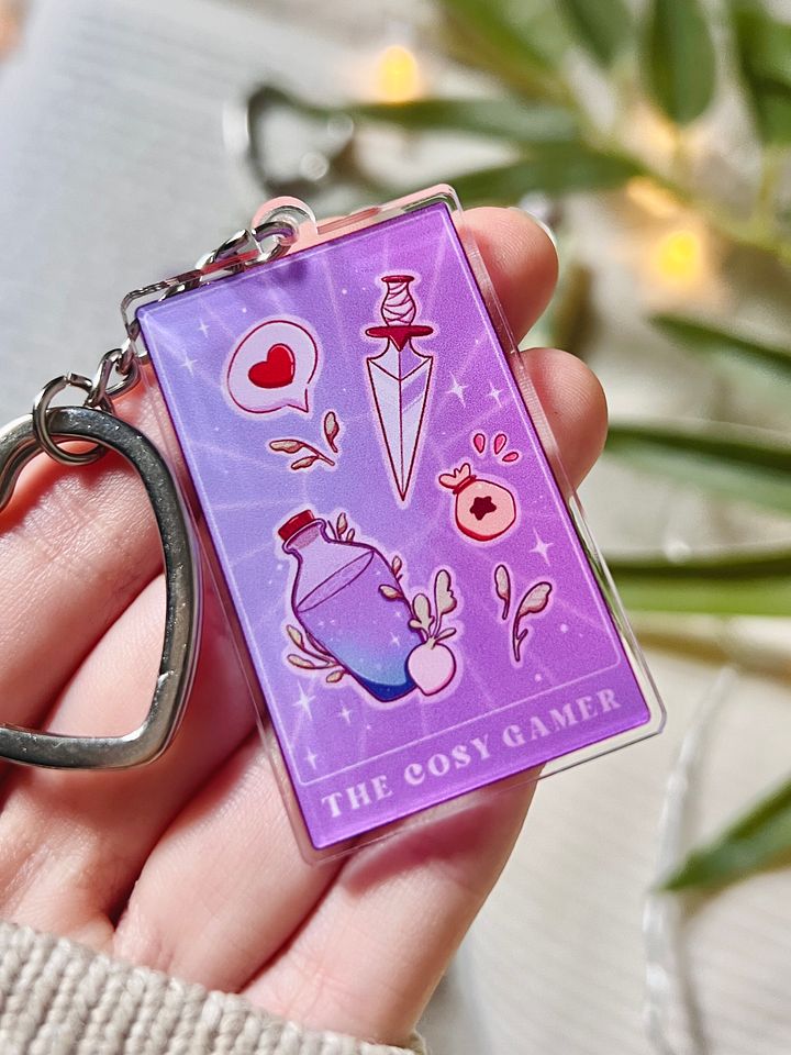 The Cosy Gamer Tarot Card Acrylic Keyring product image (1)