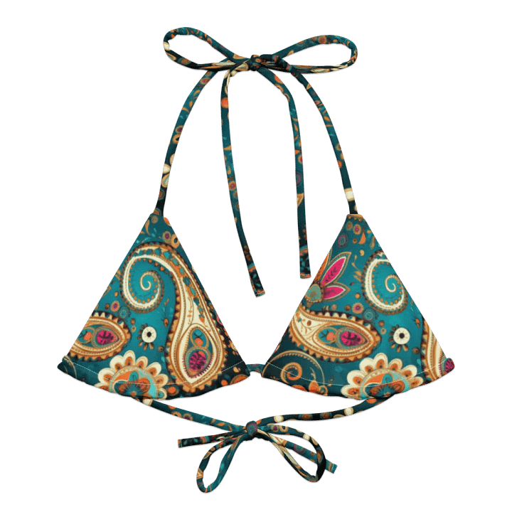 Boho Chic Paisley Paradise String Bikini Top product image (2)
