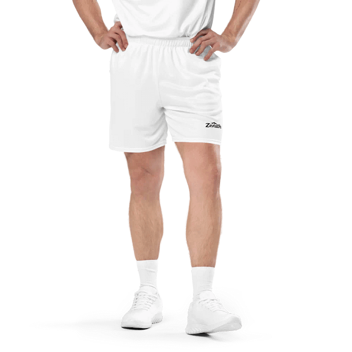 White Zenith Eco-Chic Unisex Mesh Shorts product image (1)