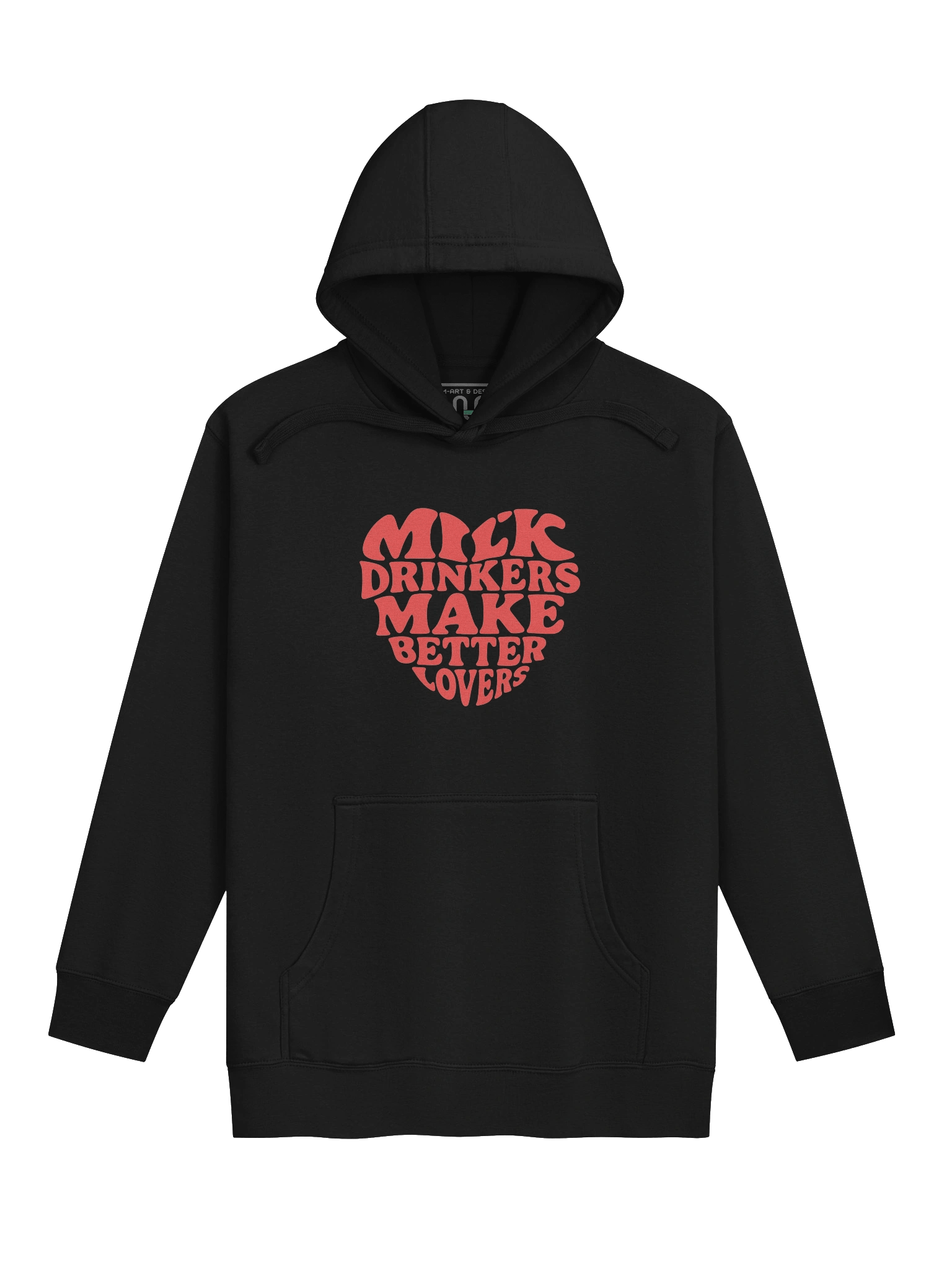Milk Drinkers Make Better Lovers no.2 – Bold Heart Statement Hoodie- by M‑Art & Design product image (1)