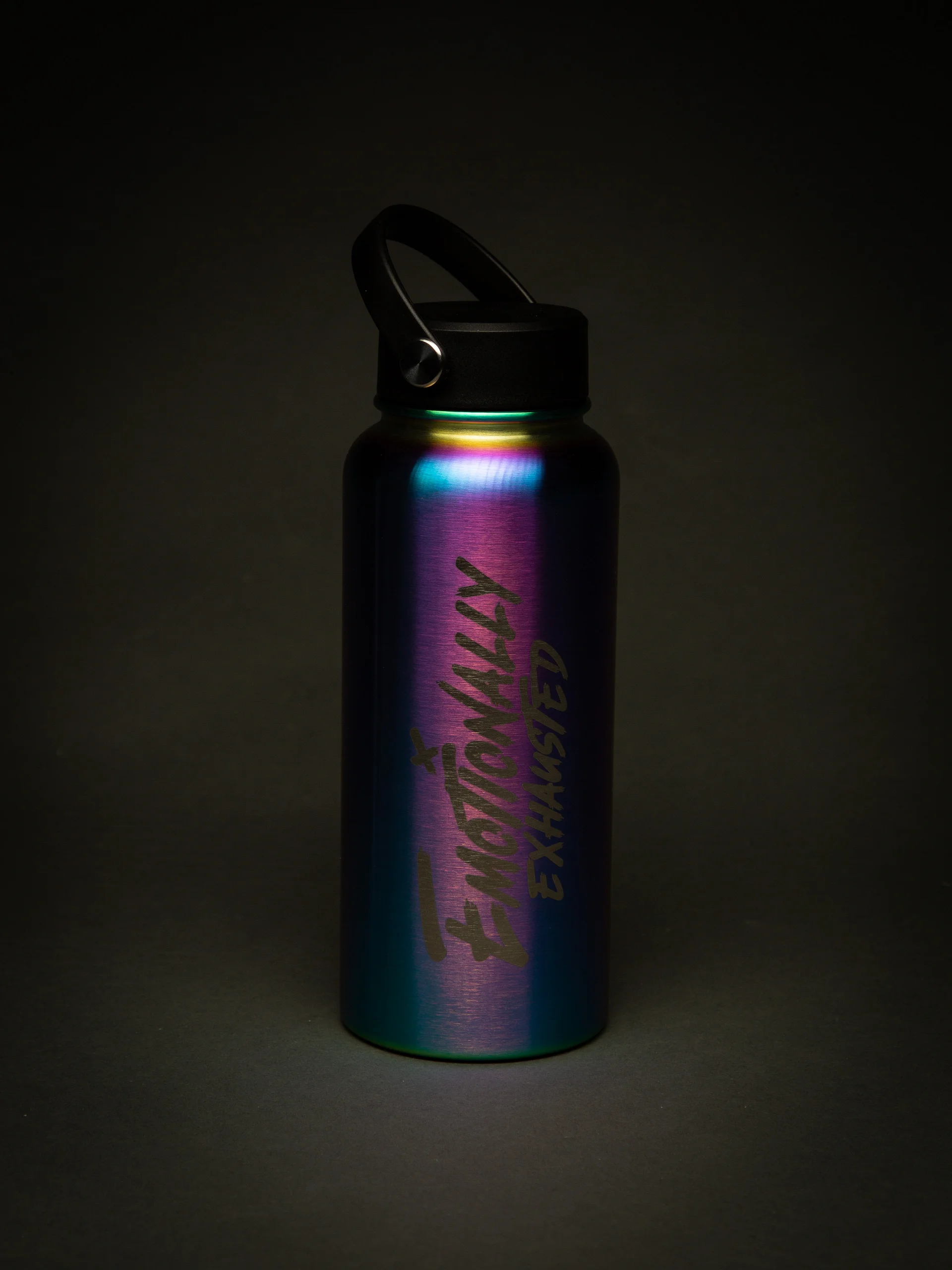 (LAST FEW) Emotionally Exhausted Water Bottle - Holographic 32 oz product image (5)