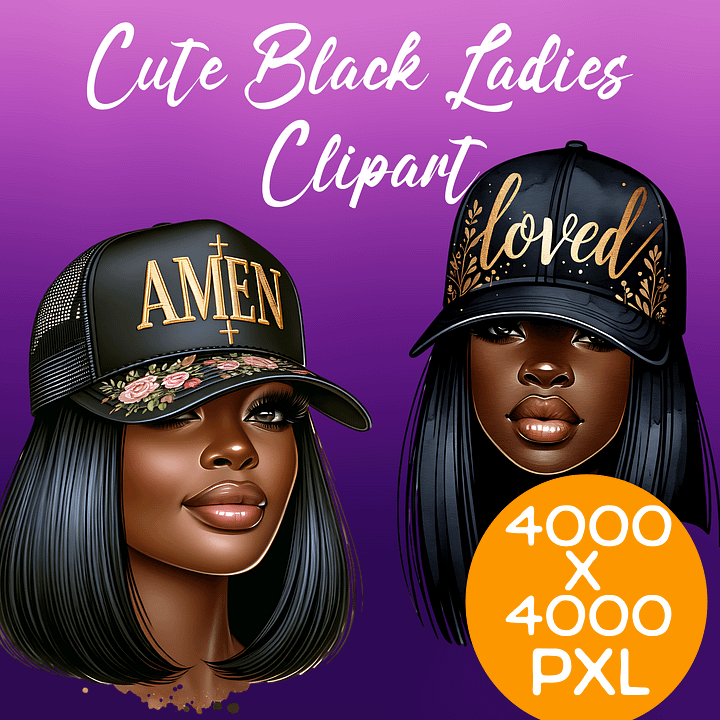 Cute Black Ladies Clipart product image (1)