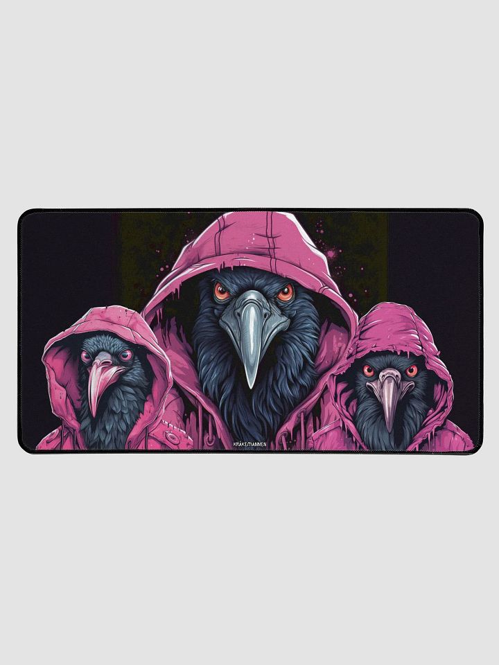 Premium XL Desk Mat 🖱Three mysterious birds in dark pink 🩷 product image (1)