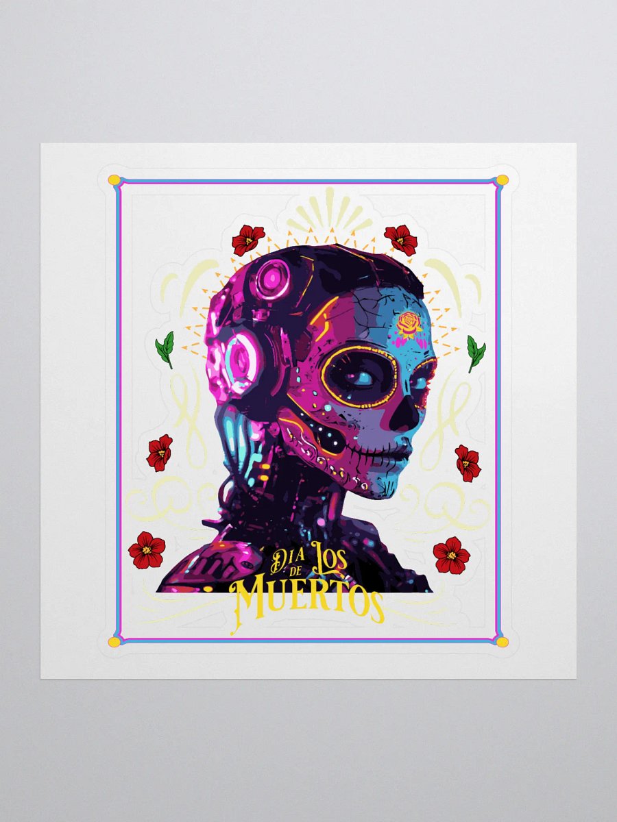 Cyber Skull Día de Los Muertos Sticker product image (1)