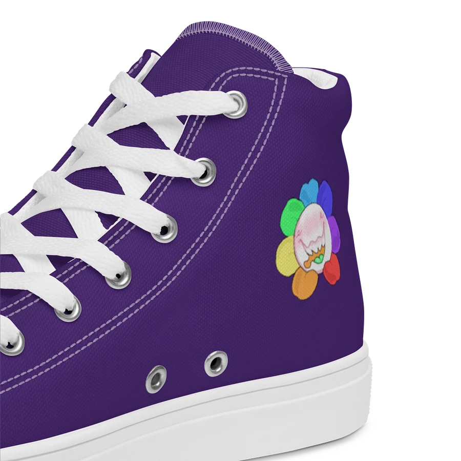 Dark Purple and White Flower Sneakers product image (34)
