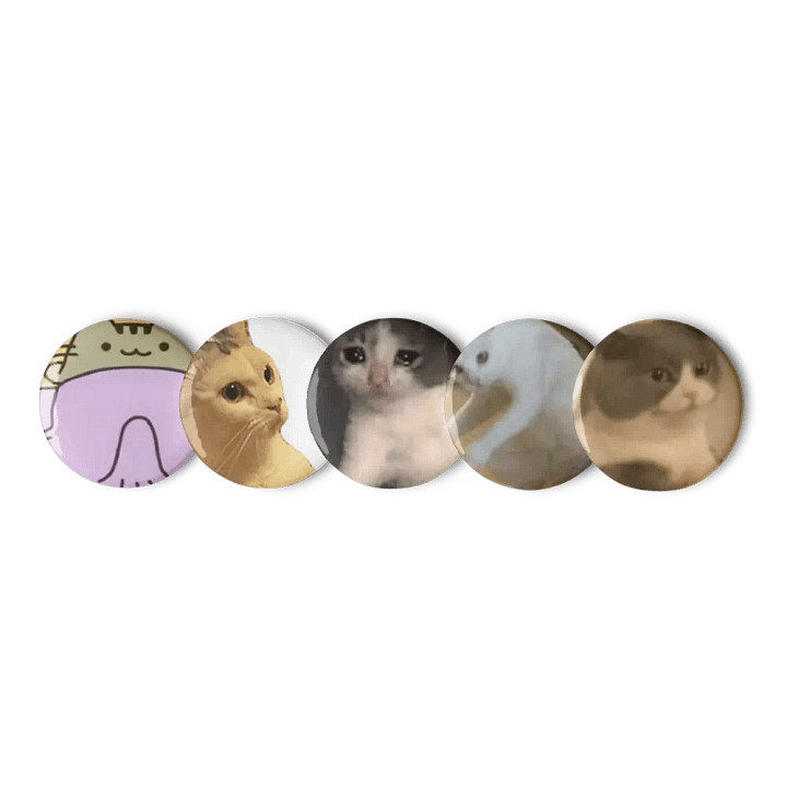 Set of Pin Buttons: Meme Cats 9 product image (1)