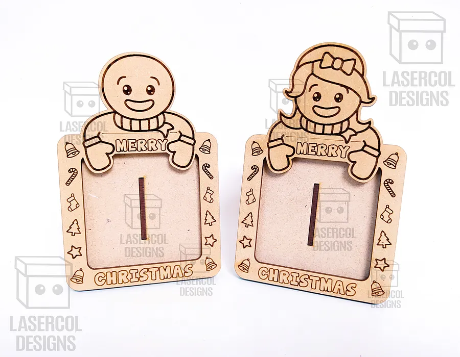 Christmas Ornaments Photo Frame Set 4- Laser Cut Files product image (8)