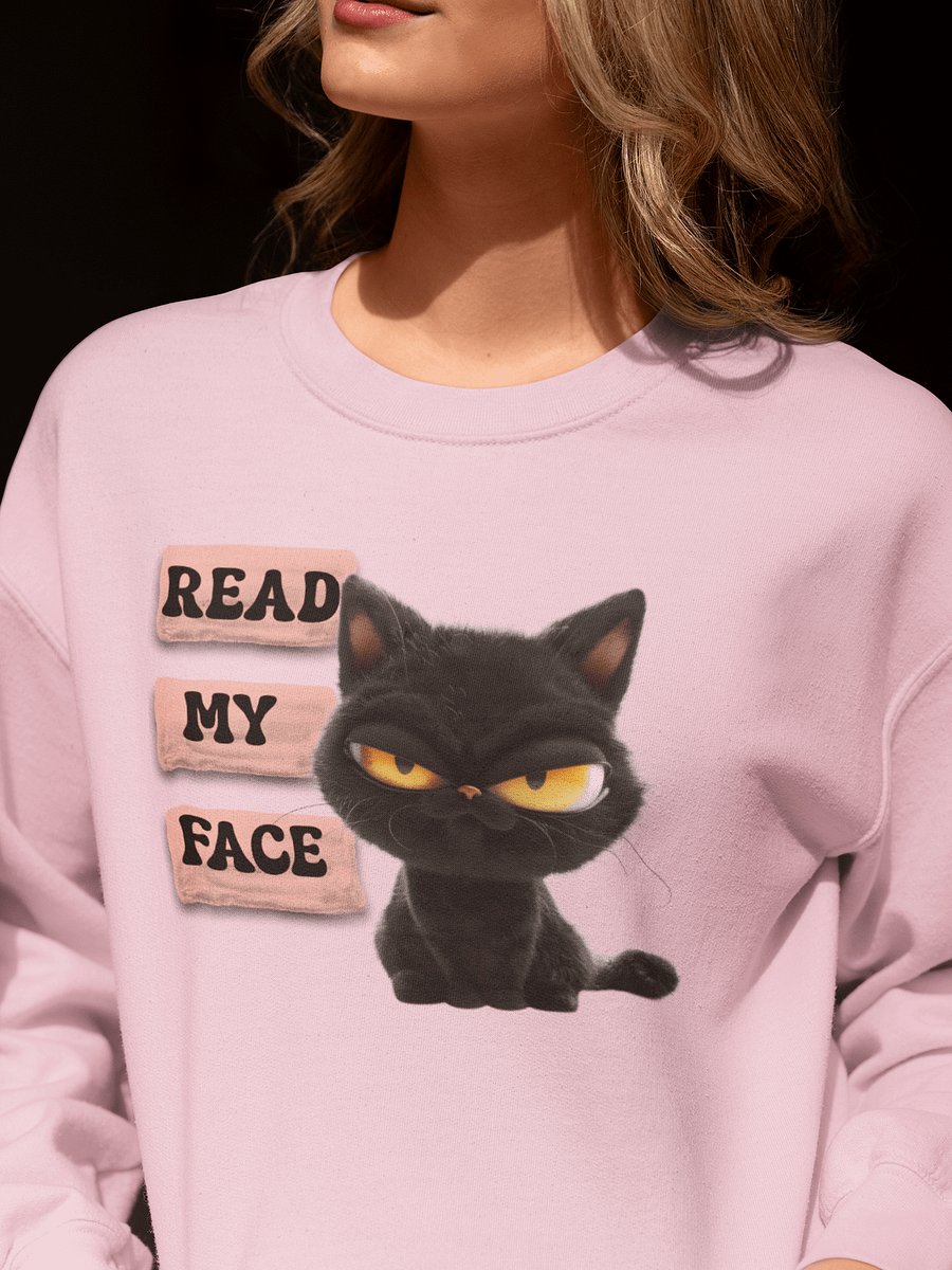 Grumpy Black Cat Expression Crewneck product image (4)