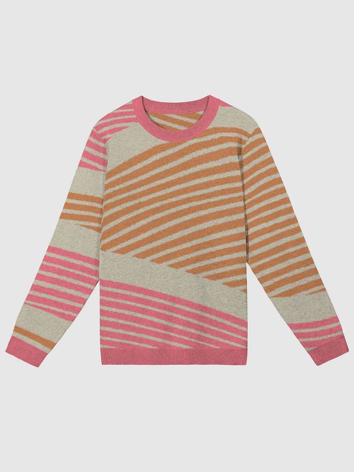 Orange and Pink Wavy Stripes Knitted Sweater product image (1)